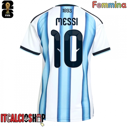Argentina Lionel Messi #10 Prima Maglia Femmina Mondiali 2026 Manica Corta